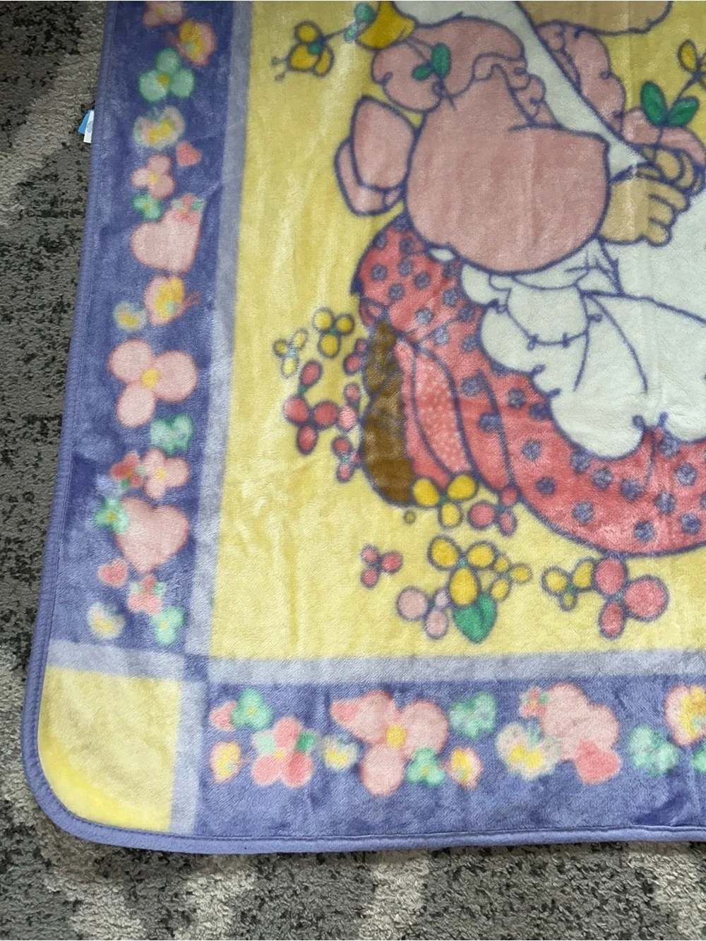Precious moments throw blanket girl and goose a joyful noise pastel colors VTG